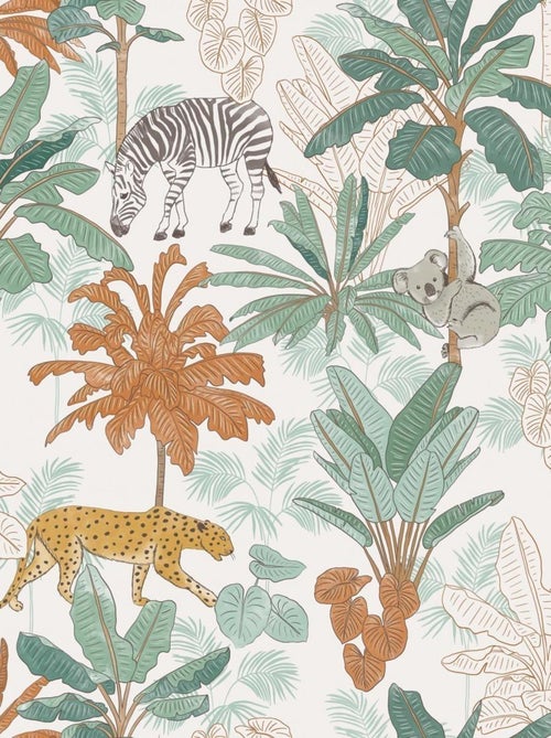 Nappe Toile cirée au mètre Aventura animaux naturel - Kiabi