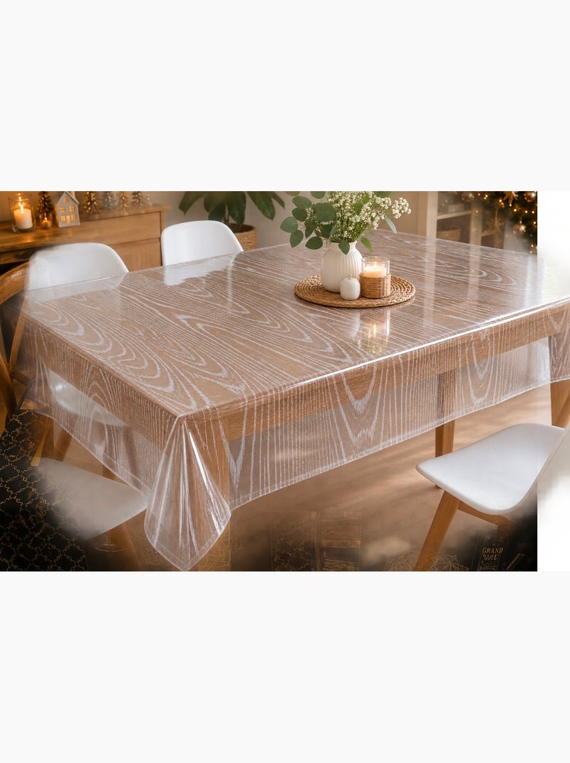 Nappe toile cirée au mètre bois ceruse transparente Transparent - Kiabi
