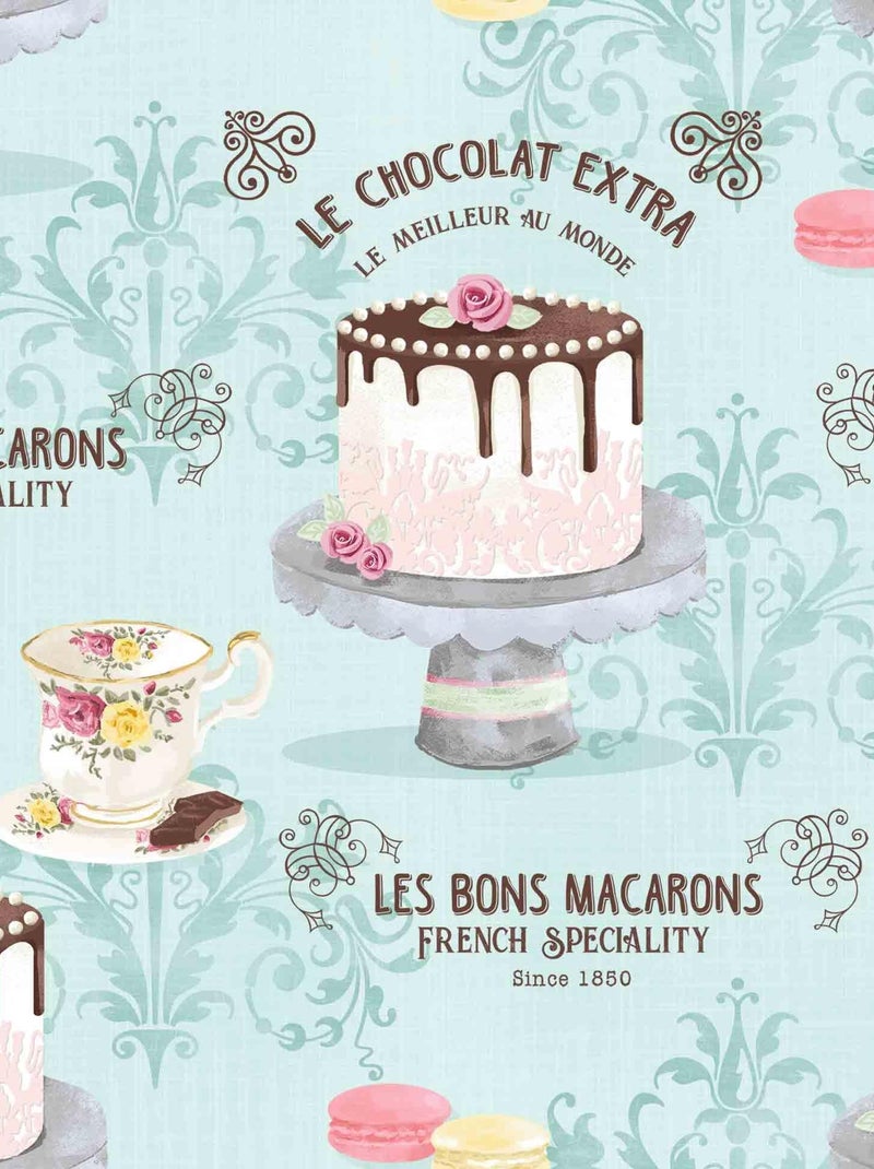 Nappe Toile cirée au mètre Cheese cake bleu Blanc Bleu - Kiabi