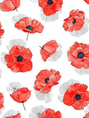 Nappe Toile cirée au mètre Coquelicot