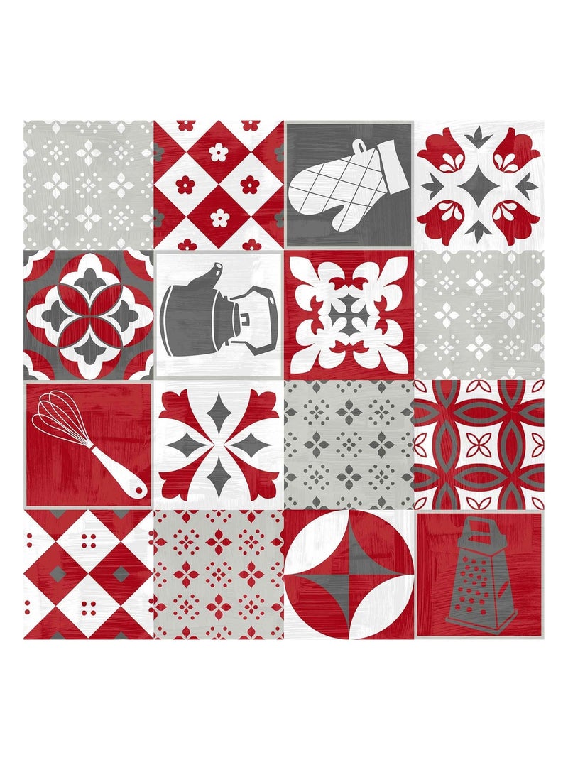 Nappe Toile cirée au mètre Credence rouge Blanc Rouge - Kiabi