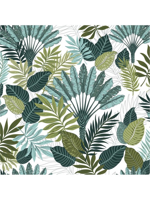 Nappe Toile cirée au mètre Feuille de panazio vert - Kiabi