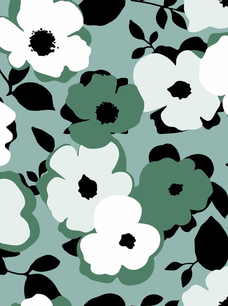 Nappe Toile cirée au mètre Flower sauge Vert - Kiabi