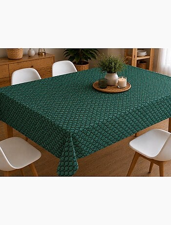 Nappe toile cirée au mètre métallisée artchic bleu