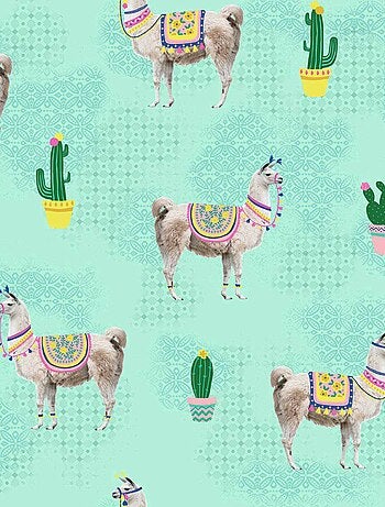 Nappe toile cirée au mètre modele lamas