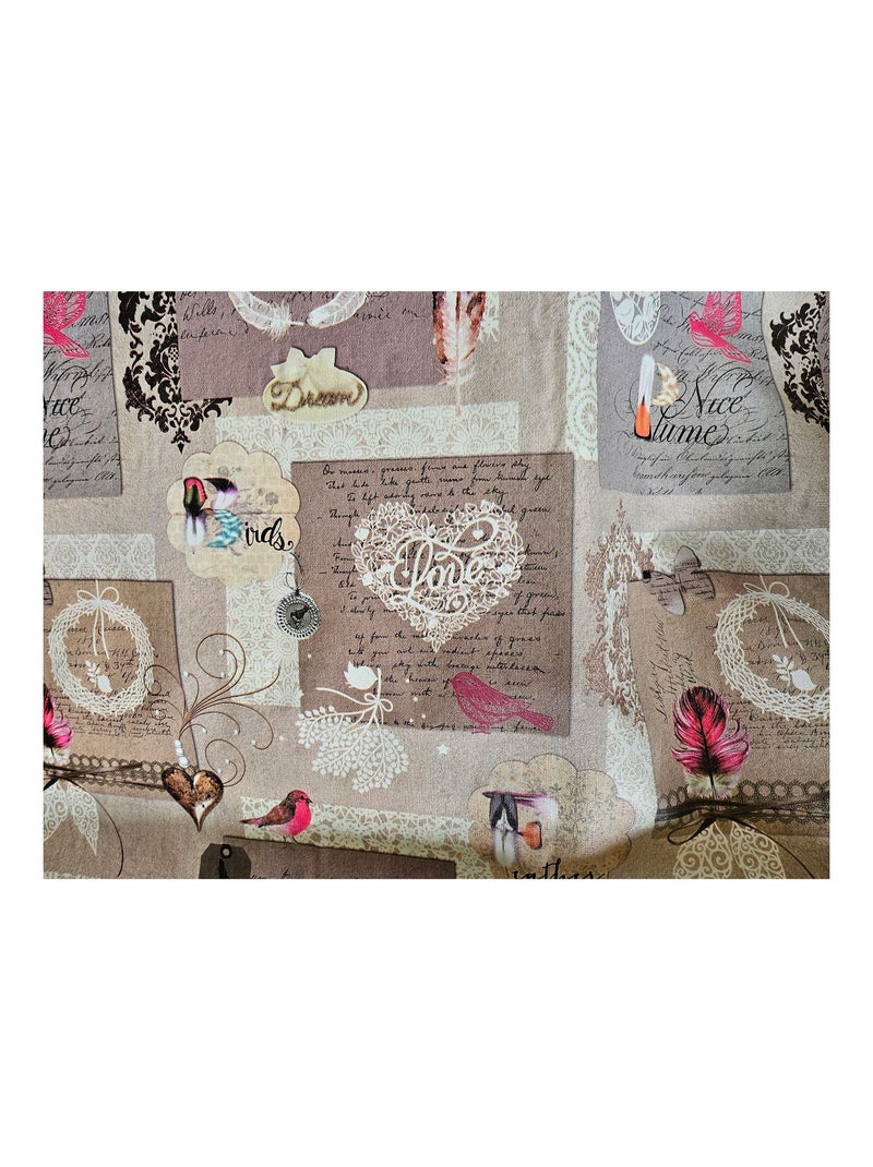 Nappe Toile cirée au mètre Obsession Beige - Kiabi