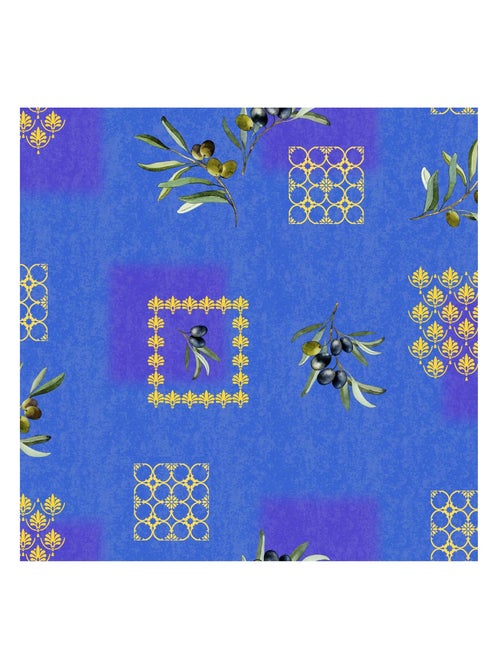 Nappe Toile cirée au mètre Olives bleu - Kiabi