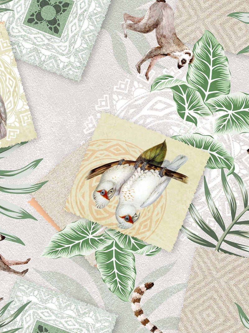 Nappe Toile cirée au mètre Oselys animaux Vert - Kiabi
