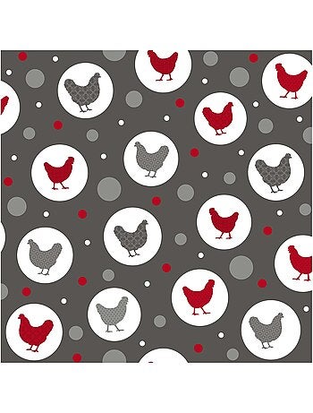 Nappe toile cirée au mètre poule suzette anthracite