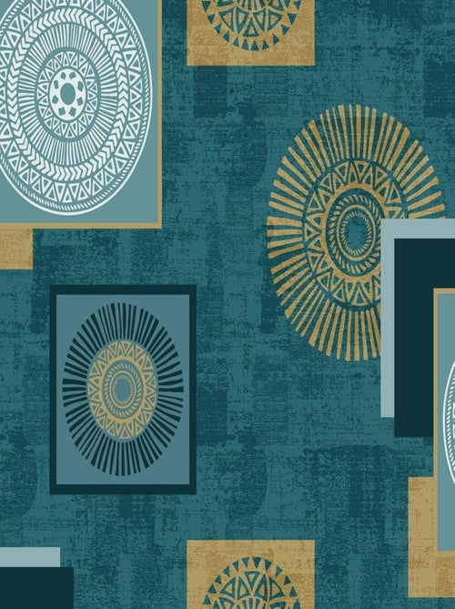 Nappe Toile cirée au mètre Solar bleu - Kiabi