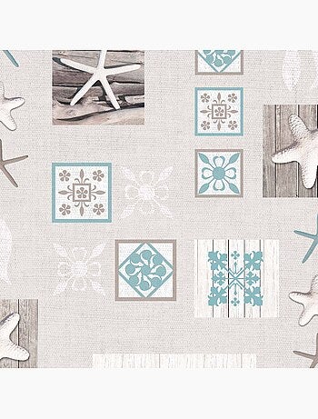 Nappe toile cirée au mètre tribord gris