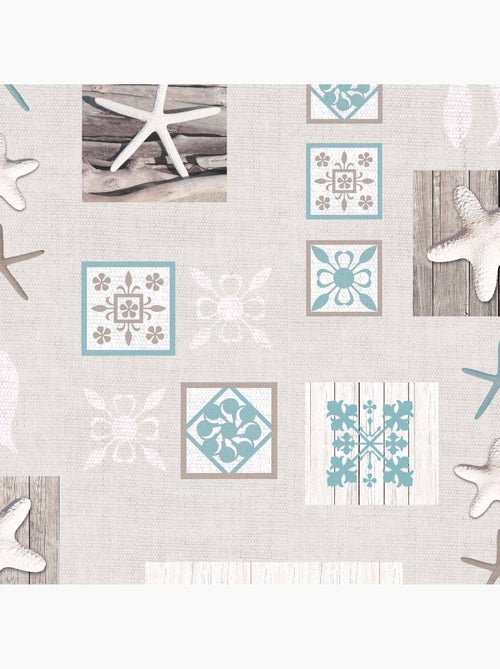 Nappe toile cirée au mètre tribord gris - Kiabi Nappe toile cirée au mètre tribord gris - Kiabi