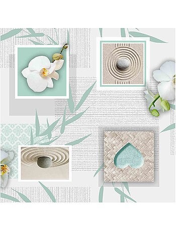 Nappe toile cirée au mètre zen botanice menthe