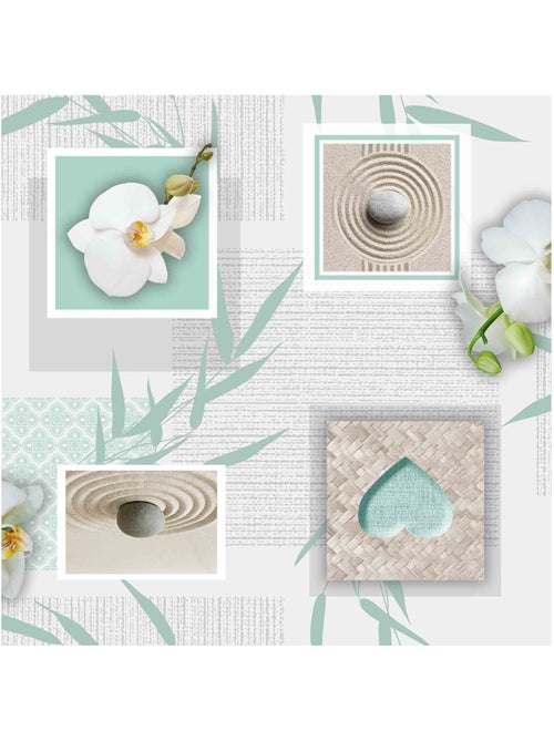 Nappe toile cirée au mètre zen botanice menthe - Kiabi
