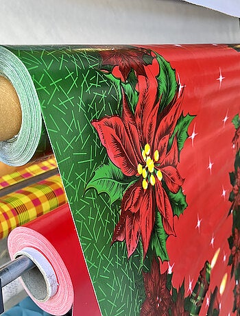 Nappe Toile Cirée de Noël Motif Bougies Au Mètre