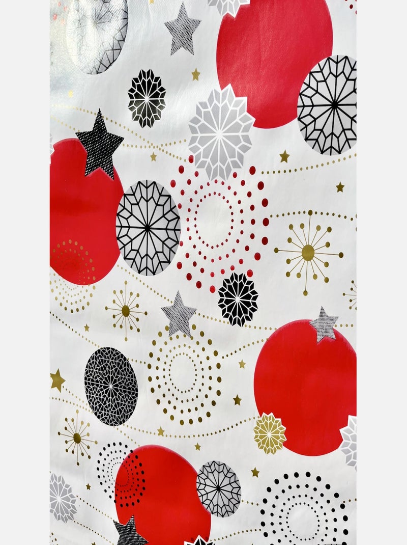 Nappe Toile Cirée De Noël –Nova Star Au Mètre Blanc - Kiabi