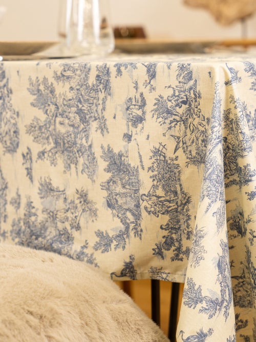 Nappe toile de Jouy rectangulaire plastifiée - Kiabi Nappe toile de Jouy rectangulaire plastifiée - Kiabi