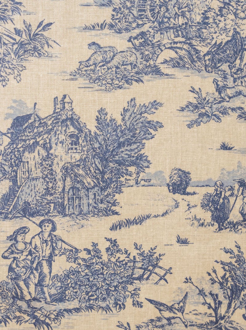 Nappe toile de Jouy rectangulaire plastifiée Bleu - Kiabi