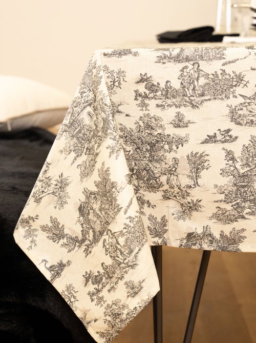 Nappe toile de Jouy rectangulaire plastifiée - Kiabi Nappe toile de Jouy rectangulaire plastifiée - Kiabi