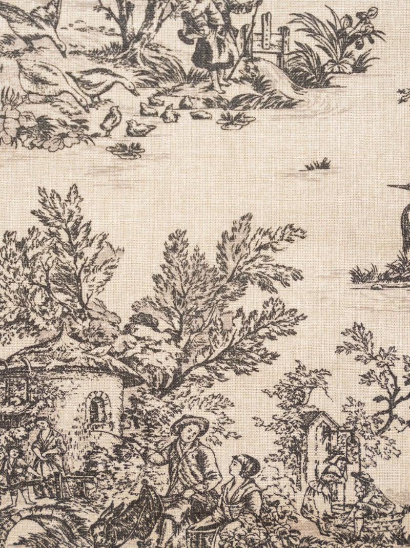 Nappe toile de Jouy rectangulaire plastifiée Gris foncé - Kiabi