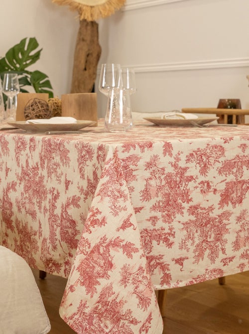 Nappe toile de Jouy rectangulaire plastifiée - Kiabi Nappe toile de Jouy rectangulaire plastifiée - Kiabi