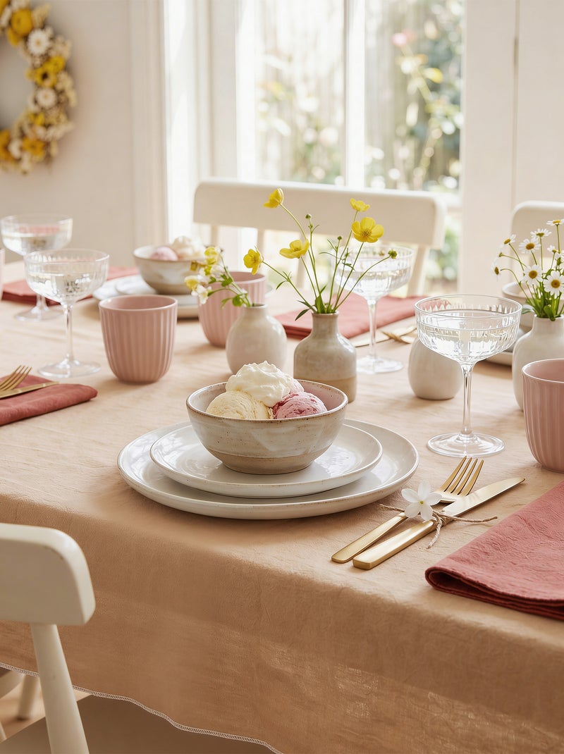 Nappe unie 150 x 250 cm en coton - Kiabi Home Beige - Kiabi