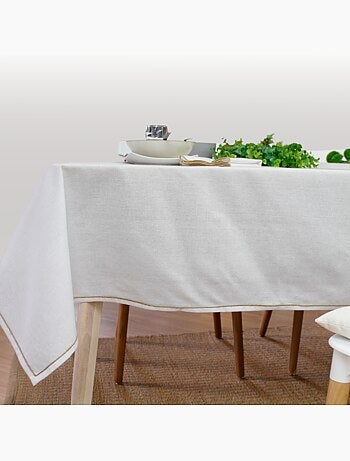 Nappe unie avec feston en jute