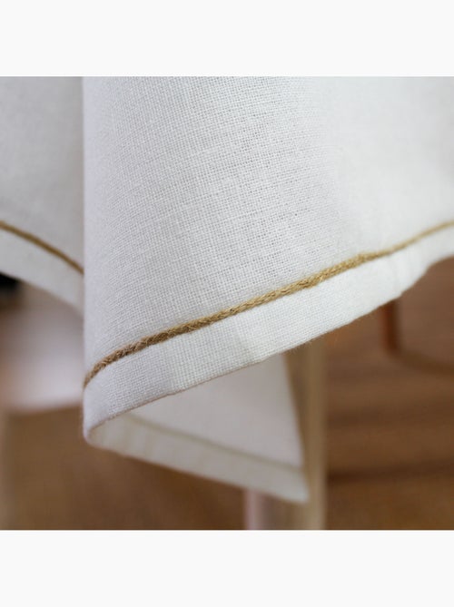 Nappe unie avec feston en jute - Kiabi