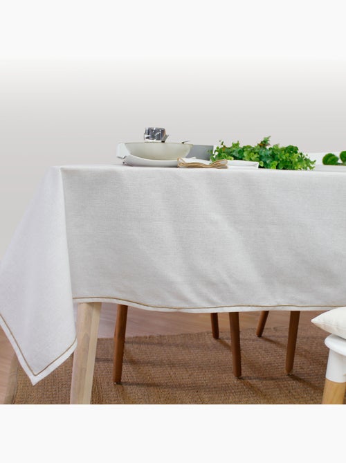 Nappe unie avec feston en jute - Kiabi