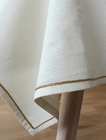 Nappe unie avec feston en jute