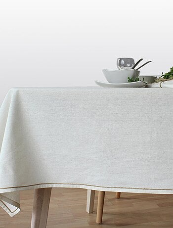 Nappe unie avec feston en jute