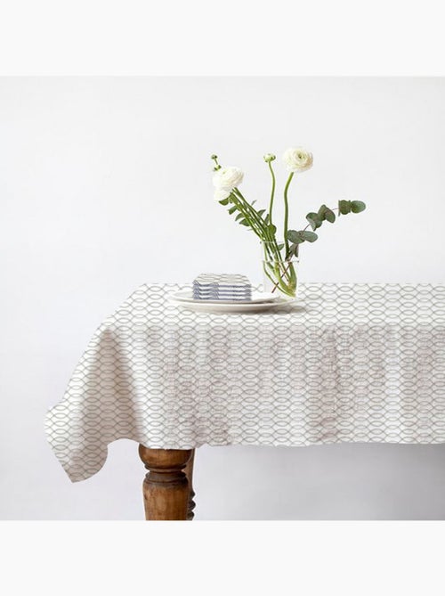 Nappe VOGUE rectangulaire déperlante anti-taches motif géométrique – 4 serviettes coton Future Home - Kiabi