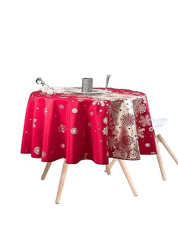Nappes de Fêtes Polyester Neige De Noël PROMO LINGE