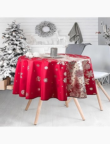 Nappes de Fêtes Polyester Neige De Noël PROMO LINGE