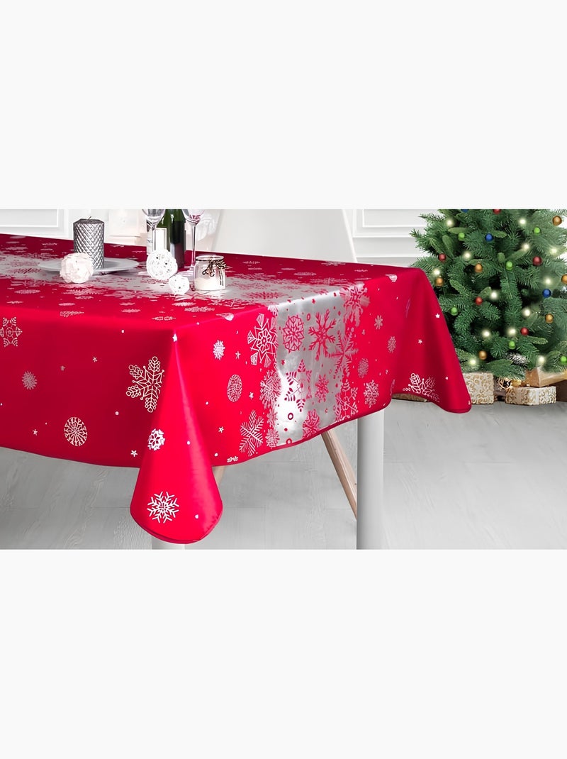 Nappes de Fêtes Polyester Neige De Noël PROMO LINGE Rouge - Kiabi
