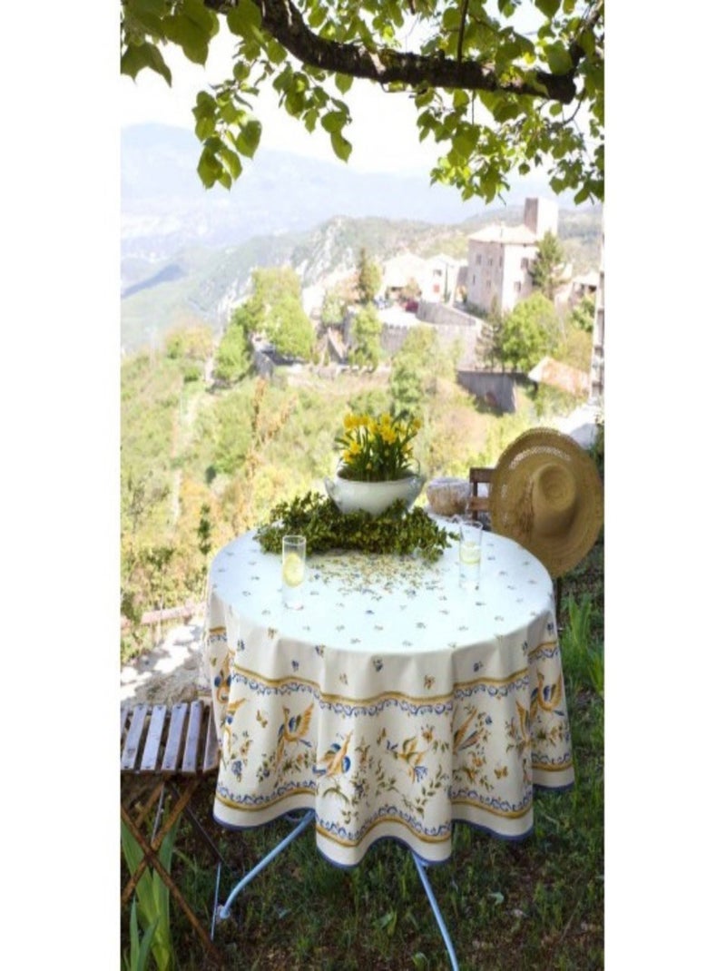 Nappes Polyester Moustier Bleu PROMO LINGE Blanc Beige Bleu - Kiabi