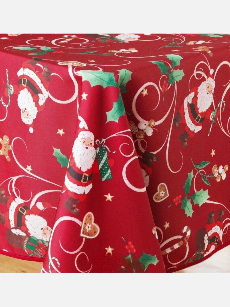 Nappes Polyester Père Noël Rouge motif Houx PROMO LINGE Rouge - Kiabi