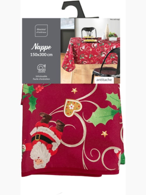 Nappes Polyester Père Noël Rouge motif Houx PROMO LINGE - Kiabi