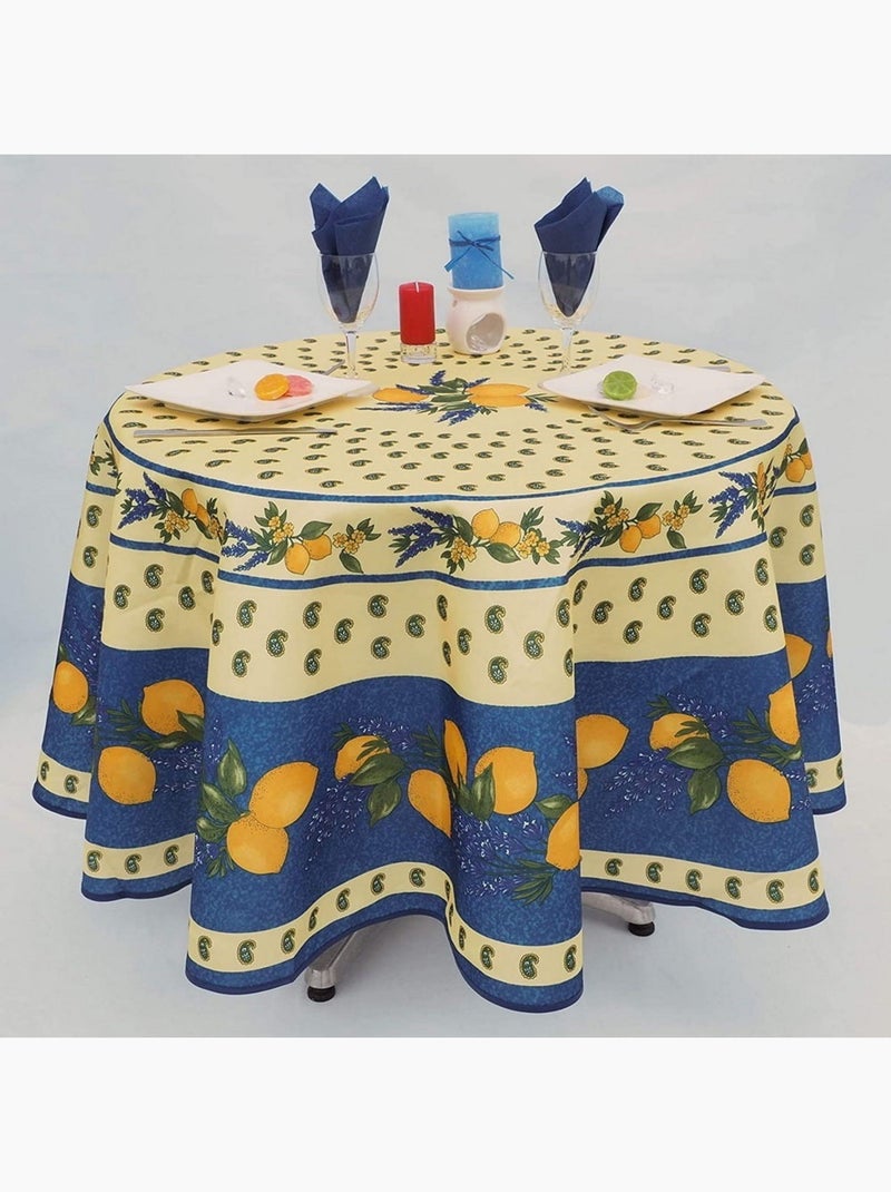 Nappes Polyester Provençale Citron PROMO LINGE Bleu Bleu - Kiabi