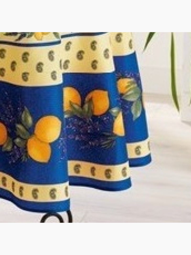 Nappes Polyester Provençale Citron PROMO LINGE Bleu Bleu - Kiabi