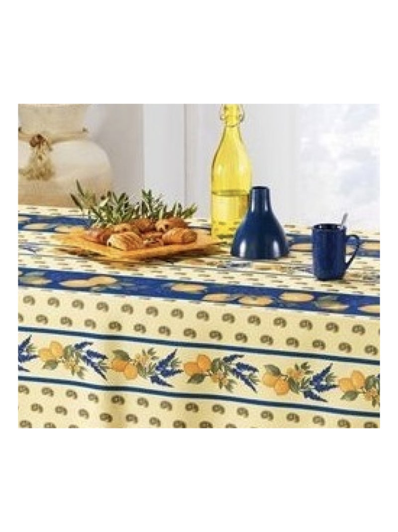 Nappes Provençales Polyester Citron PROMO LINGE Bleu - Kiabi