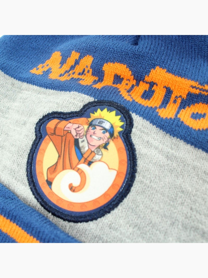 Naruto - bonnet en maille à pompon imprimé Bleu - Kiabi