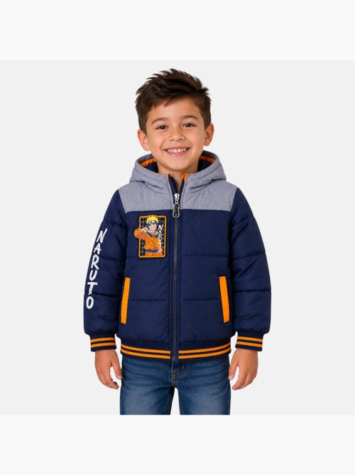 Naruto - doudoune matelassée zippée à capuche imprimée - Kiabi