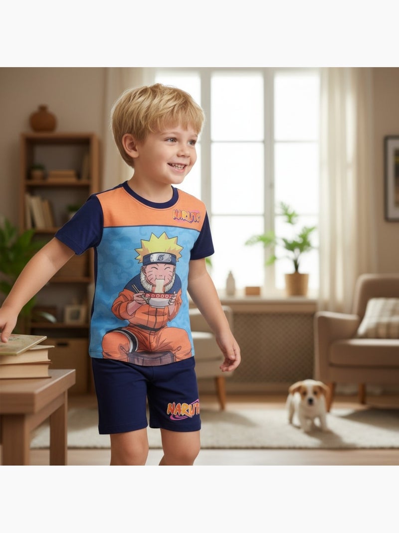 Naruto - Ensemble t-shirt et short enfant imprimé Bleu marine - Kiabi