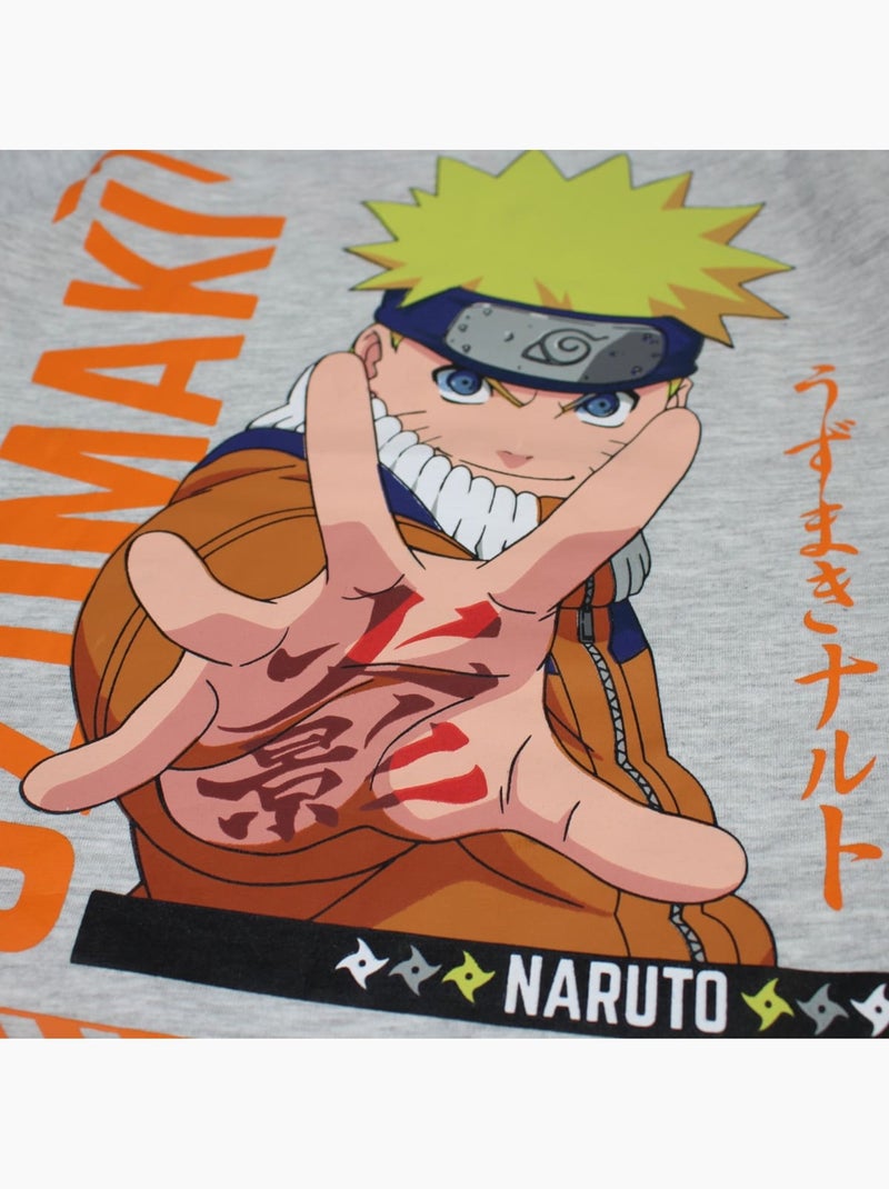 Naruto - Ensemble t-shirt et short garçon imprimé Gris - Kiabi