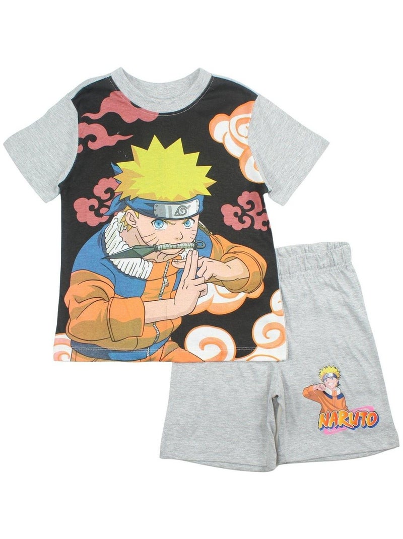 Naruto - Ensemble t-shirt et Short Naruto Gris - Kiabi
