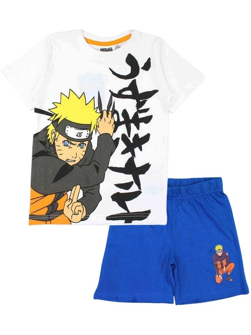 Naruto - Ensemble ​​T-shirt short Imprimé Naruto Blanc - Kiabi