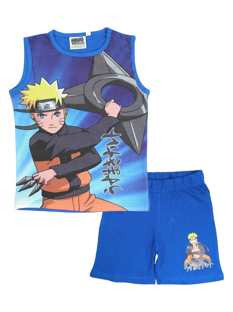 Naruto - Ensemble ​​T-shirt short Imprimé Naruto Bleu - Kiabi