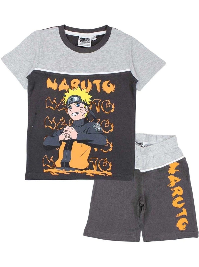 Naruto - Ensemble ​​T-shirt short Imprimé Naruto Gris - Kiabi