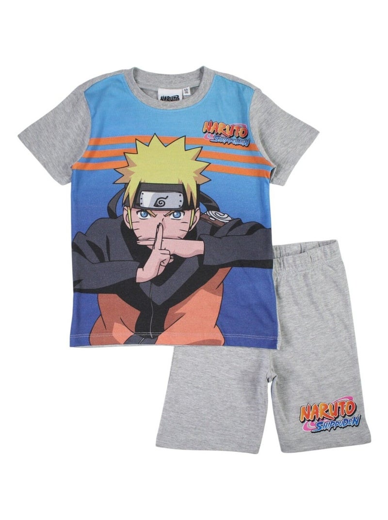 Naruto - Ensemble ​​T-shirt short Imprimé Naruto Gris - Kiabi